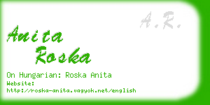 anita roska business card